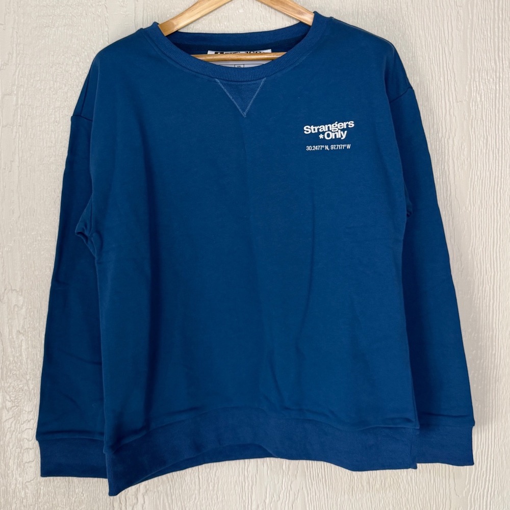 Strangers Only Blue French Terry Crewneck Sweatshirt XXL Limited Edition